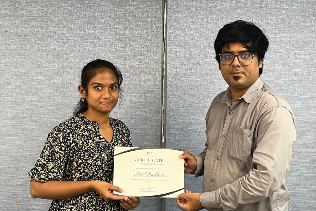 Career Circle graduate receiving their UI/UX Design completion certificate