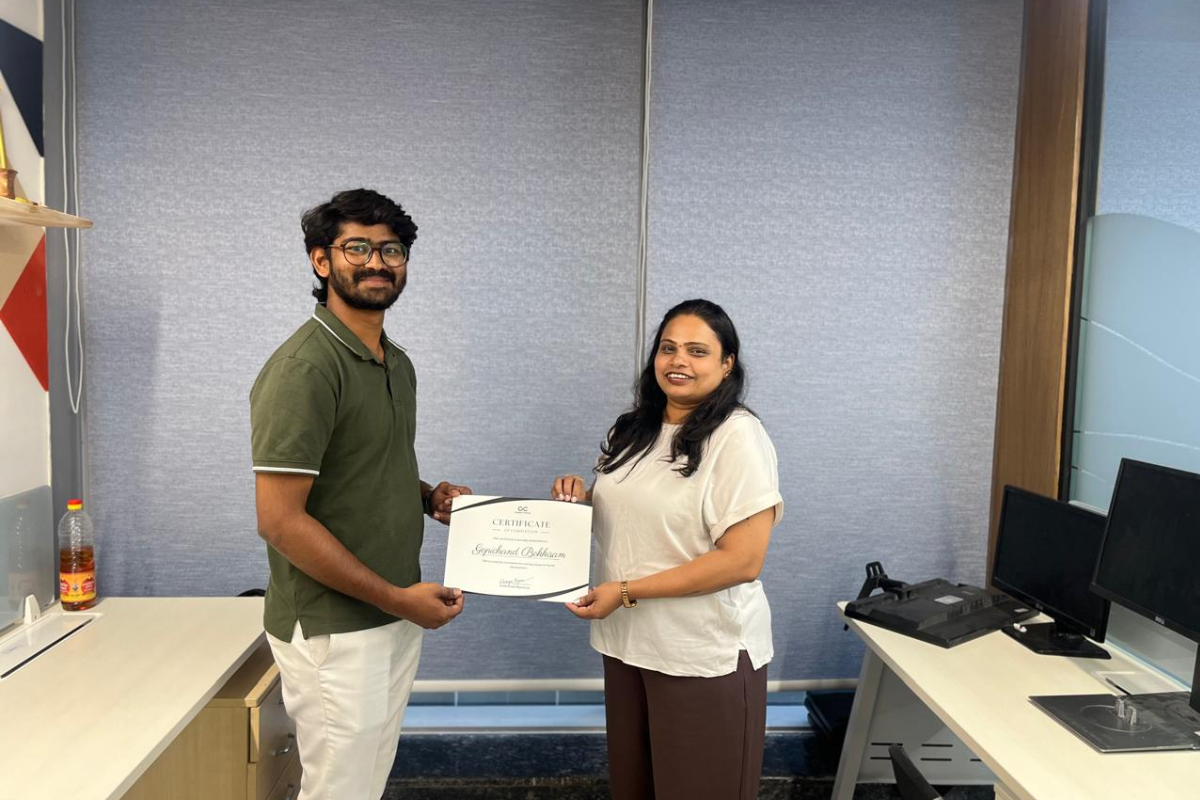 Career Circle graduate receiving their React.js completion certificate